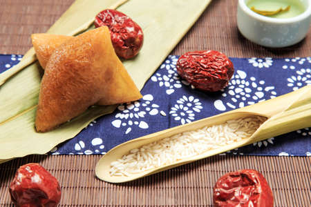 Chinese traditional snack - zongziの写真素材