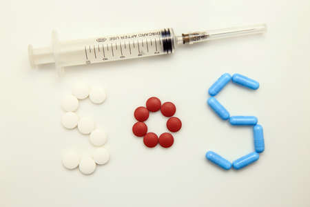 Drugs in the white backgroundの写真素材