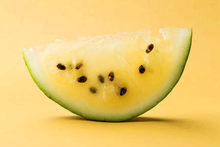 Yellow fleshy watermelonの写真素材