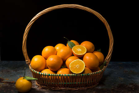 Fresh and delicious orangesの写真素材