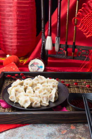 Dumplings are traditional Chinese foods that the Chinese people love.の写真素材