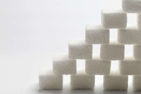 Pure white sugar cubes