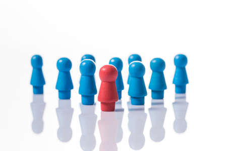 Outline wooden figures like human figuresの写真素材