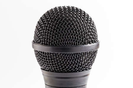 Microphone on white backgroundの写真素材