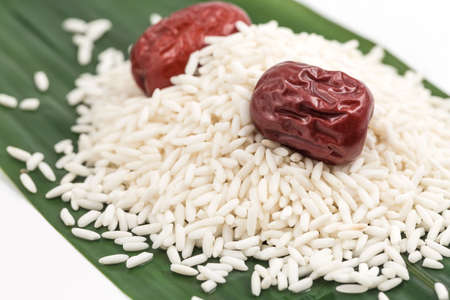 Ingredients for making rice dumpling (zongzi)の写真素材