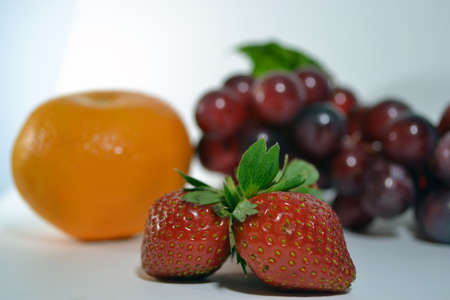 Red Strawberry Orange Grapeの写真素材