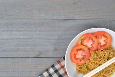 The Fried Noodle On White Bowlの写真素材