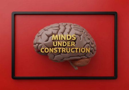 Mindfulness Concept in a Brain with Black Frame on a Red Backgroundの素材