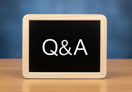 a q and a chalkboard for questions and answers, ideal for presentations and business discussions.の素材