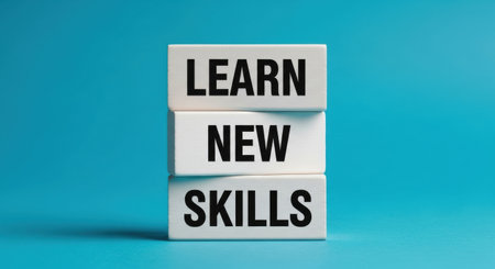 learn new skills is the concept of growth and development, education and training for a better future.の素材