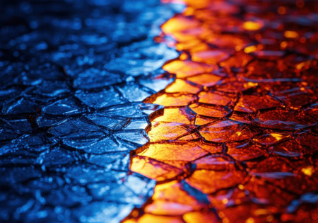 a striking abstract background with vibrant blue and orange hues, creating a modern art texture designの素材