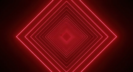 abstract background with neon lights. neon tunnel. 3d illustrationの素材