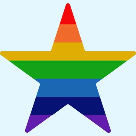 Abstract Rainbow Star Background with Linesのイラスト素材
