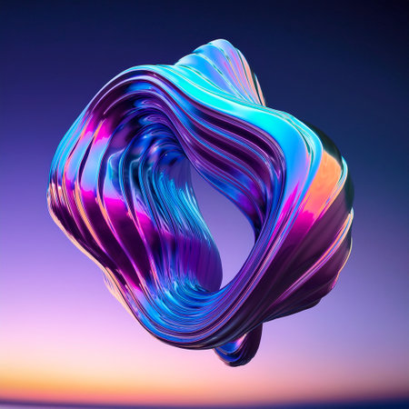 3d render, abstract wavy background. 3d illustration.の素材