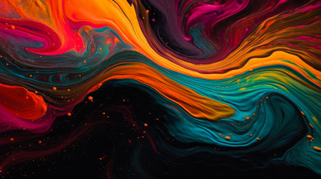 Traditional Ottoman Turkish marbling art patterns as abstract colorful background (close-up shot)の素材