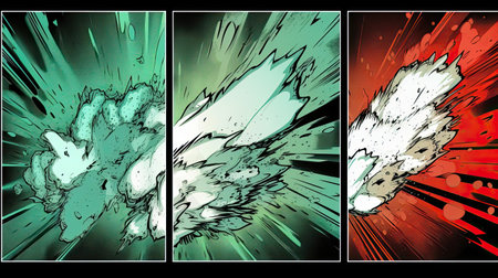 Comic book explosion background. Comic book explosion.の素材