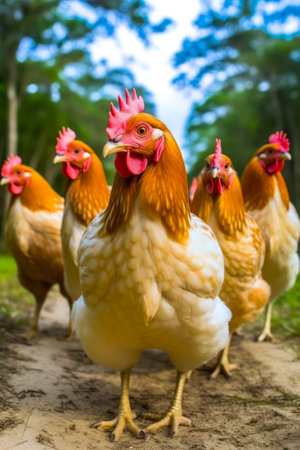 chicken on the farm,chicken farm,chicken farmの素材
