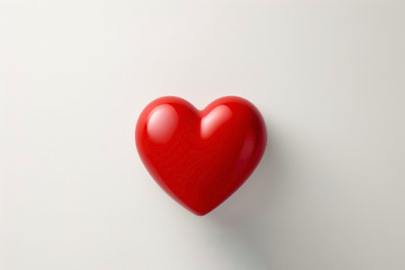 Red heart on a white background. Valentine's Day. Love.の素材