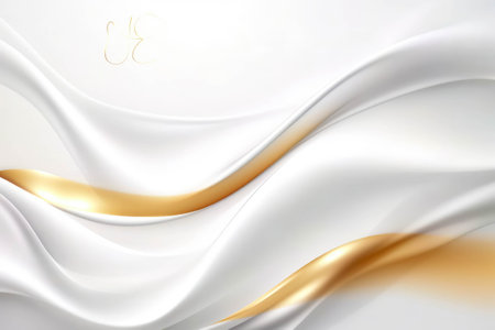 Abstract white background with golden lines. Vector illustration for your design.の素材