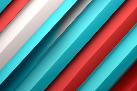 3d render, abstract geometric background, blue and red diagonal stripesの素材