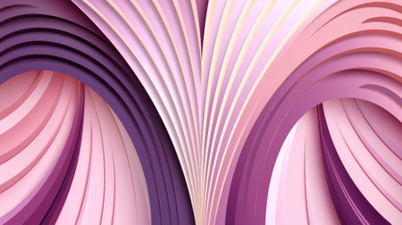 Abstract pink and purple background with curved lines. 3d render illustrationの素材