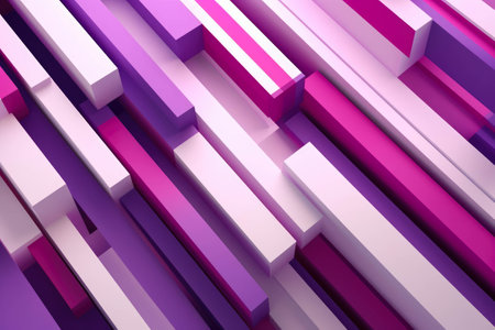 3d rendering of abstract geometric composition in pink and violet color.の素材