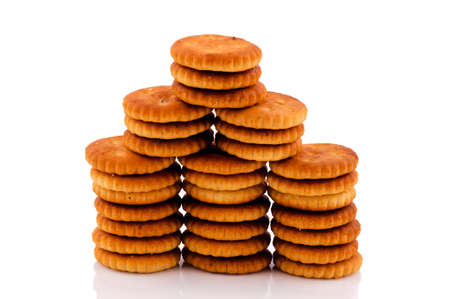 Cracker tower isolated on the whiteの写真素材