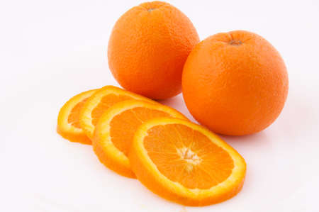 Pair of oranges slicedの写真素材