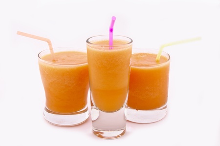 Smoothy juices with the strawsの写真素材