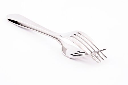 Pair of fork isolatedの写真素材