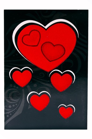 Red hearts on the blackの写真素材
