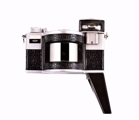 Old panoramic camera isolated on the whiteの写真素材
