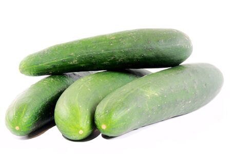 Organic cucumbersの写真素材