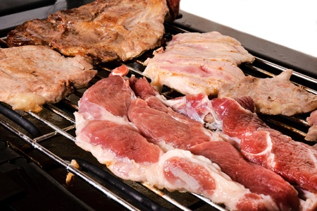 Red meat on the bbqの写真素材