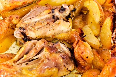 Chicken and chipsの写真素材