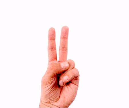 Peace symbol with the fingers