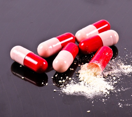 Pills on the black