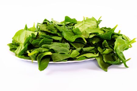 Bunch of spinach on the plate 