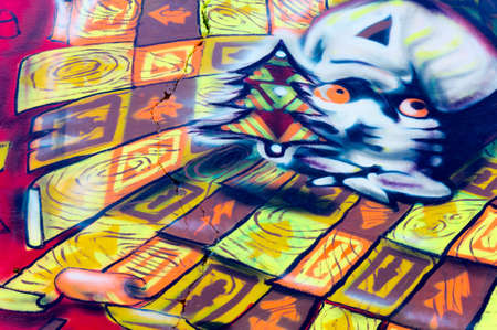 Skull on interesting graffityのeditorial素材