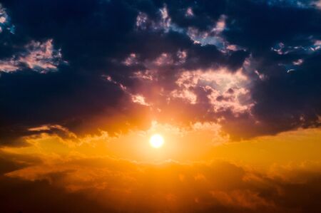 The sun lights and cloudsの写真素材