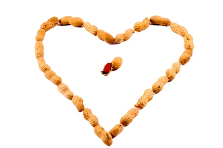 Peanuts heart in own shell