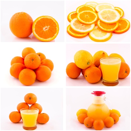 Collage of orange juiceの写真素材