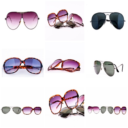 Isolated sunglasses in collageの写真素材