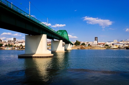 Train bridge on Sava river in Belgrade