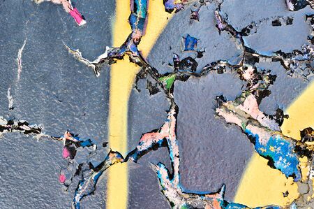 Painted old and cracked wall
