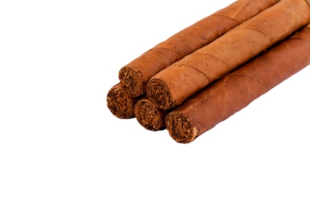 Cuban cigars isolated on white