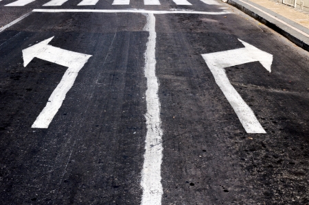 White arrows showing left and rightの写真素材