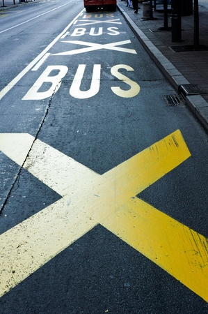 Bus station sign on the street