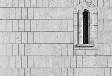Wall and window in black and whiteの写真素材
