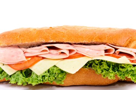 Tasty sandwich isolated on white backgroundの写真素材